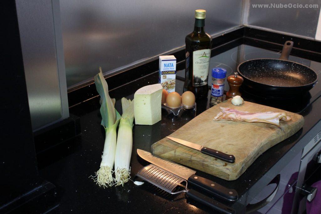 Ingredientes para el relleno de la quiche